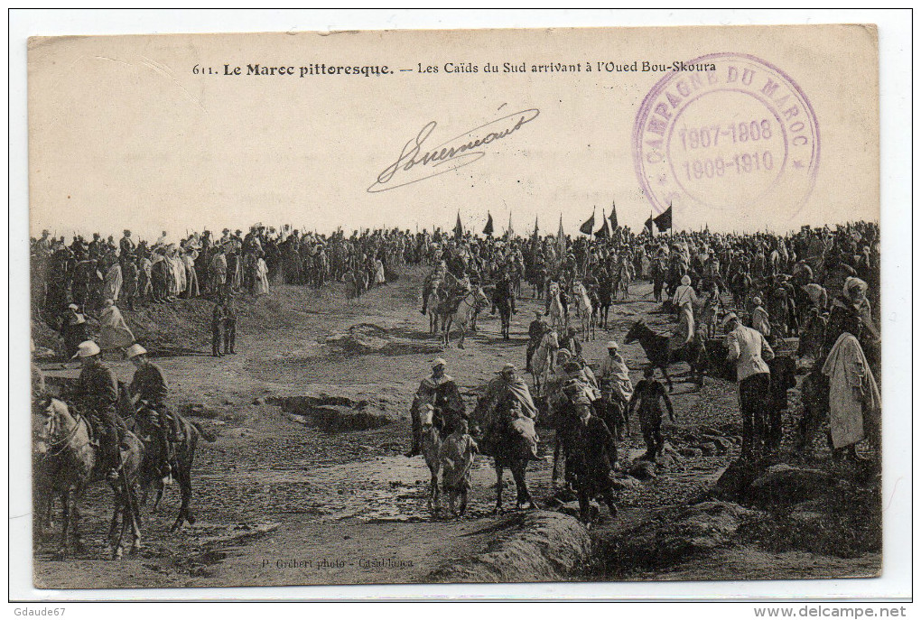 CP Avec CACHET MILITAIRE  "COMPAGNIE DU MAROC" - Cachets Militaires A Partir De 1900 (hors Guerres)