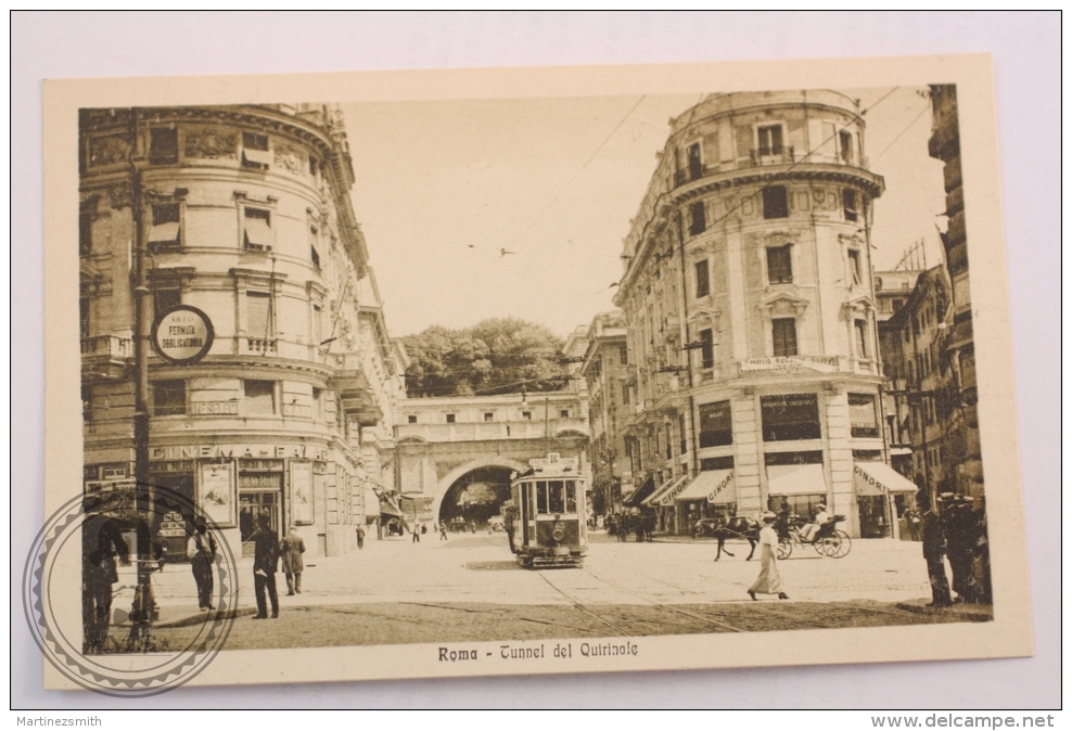 Postcard Italy -Rome/ Roma - Tunnel Del Quirinale/ Old Tram And Carriage  - Edited G. Di Veroli - Uncirculated - Transports