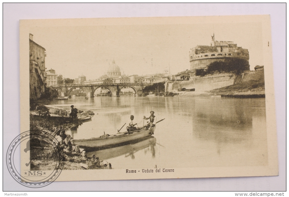 Postcard Italy -Rome/ Roma - Veduta Del Tevere /Boat On The River - Edited G. Di Veroli - Uncirculated - Ponts