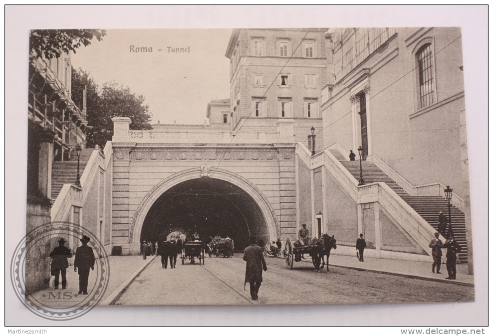 Postcard Italy -Rome/ Roma - Tunnel/ Tram Lines And Old Carriages - Edited Brunner & C. - Uncirculated - Transportes