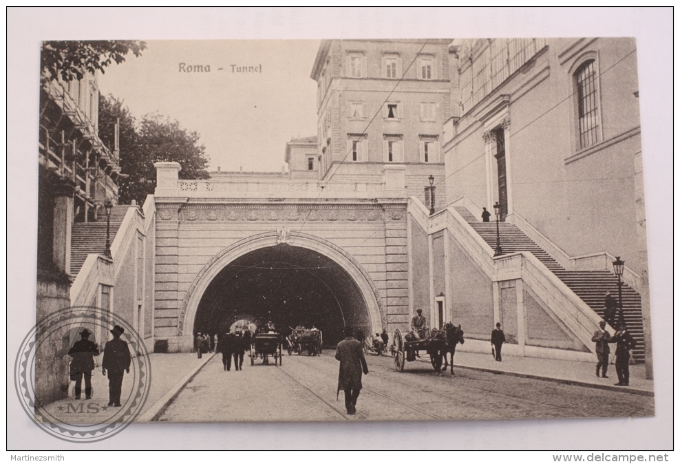Postcard Italy -Rome/ Roma - Tunnel/ Tram Lines And Old Carriages - Edited Brunner & C. - Uncirculated - Transportmiddelen
