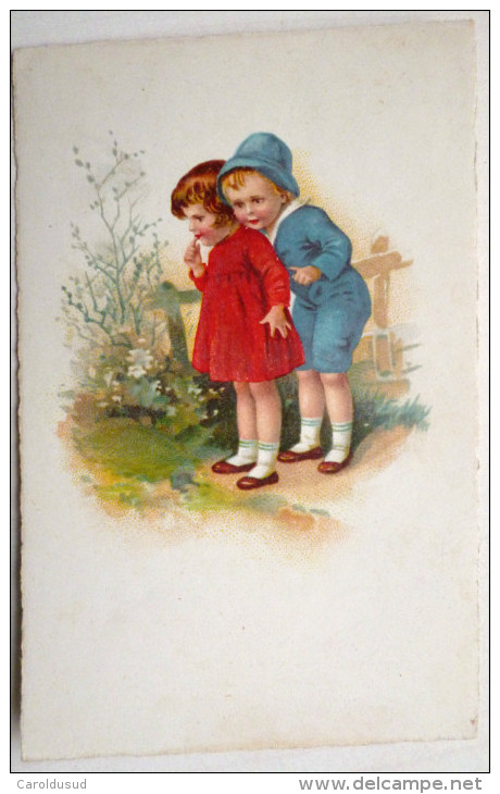 Cpa Litho Illustrateur 2324 Fialkowska NS ENFANTS Enfant Robe Rouge Regardant Fleur Voyagé 1934 Vers Nivelles - Fialkowska, Wally