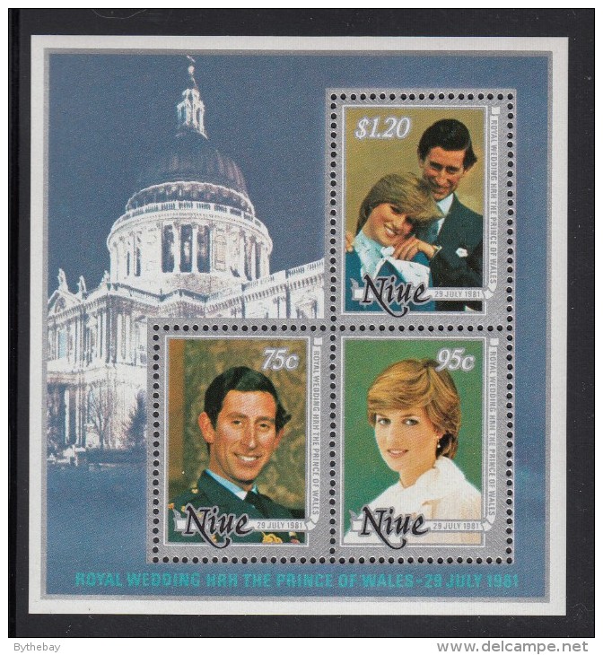 Niue MNH Scott #342a Souvenir Sheet Of 3 Different Prince Charles And Lady Diana - Royal Wedding - Niue