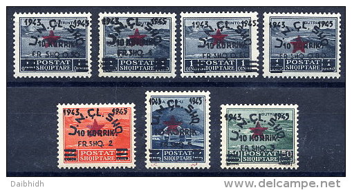 ALBANIA 1945 People's Army Anniversary Set Of 7 MNH / **.   Michel 368-74 - Albanien