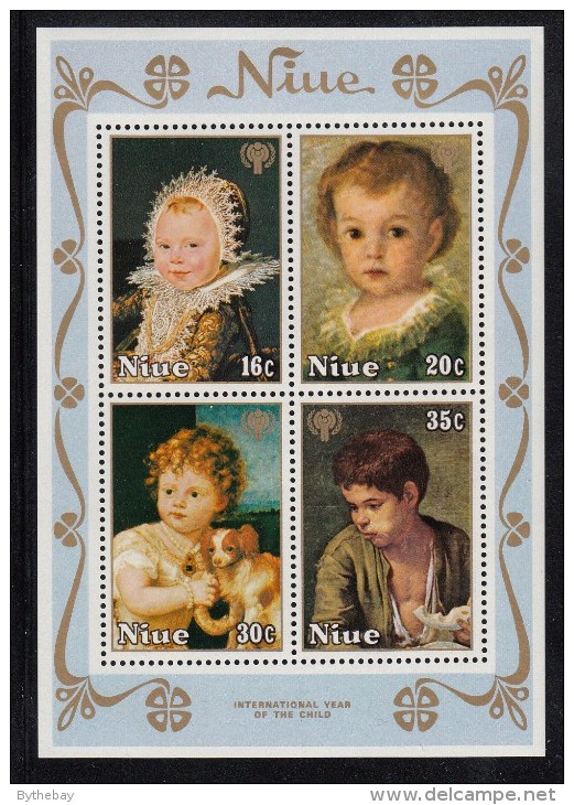 Niue MNH Scott #240a Souvenir Sheet Of 4 Paintings Of Children - International Year Of The Child - Niue