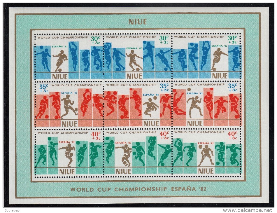 Niue MNH Scott #B51 Sheet Of 9 Soccer Players - Niue