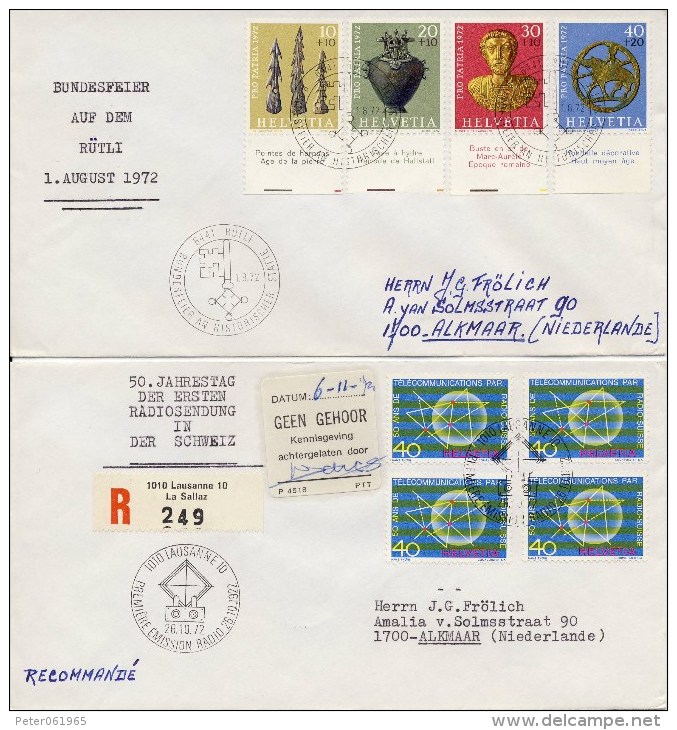 3 Poststukken Zwitserland 1972 - Briefe U. Dokumente