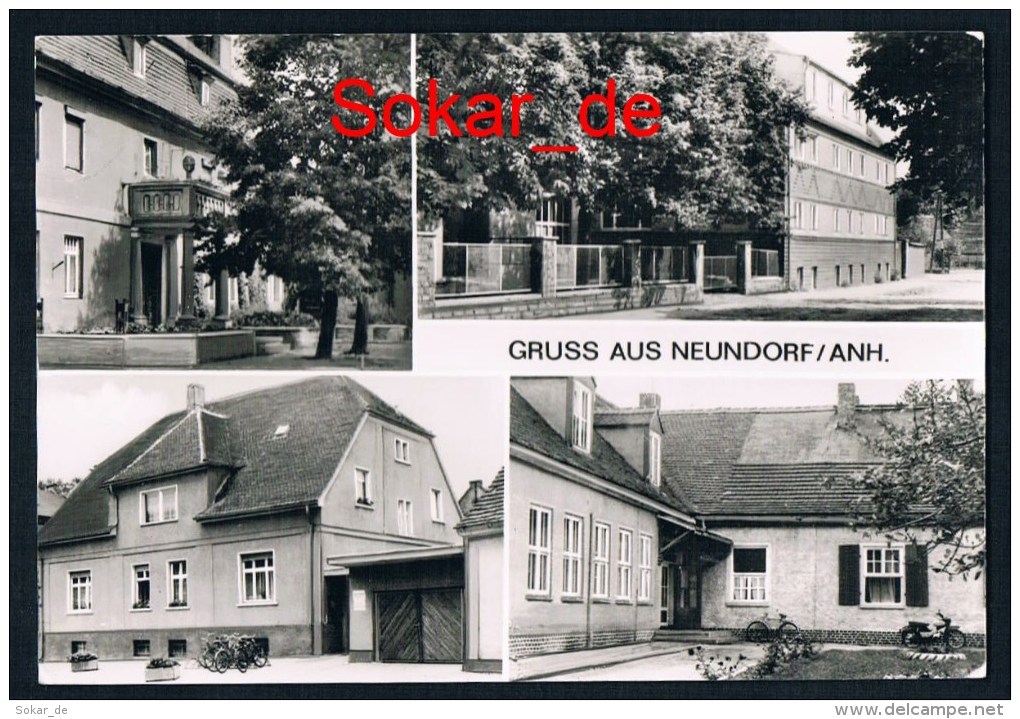AK Neundorf / Anhalt / Stadt Staßfurt 1988, Kinderkrippe, Arztpraxis, Lehrlingsheim, Sachsen-Anhalt - Stassfurt