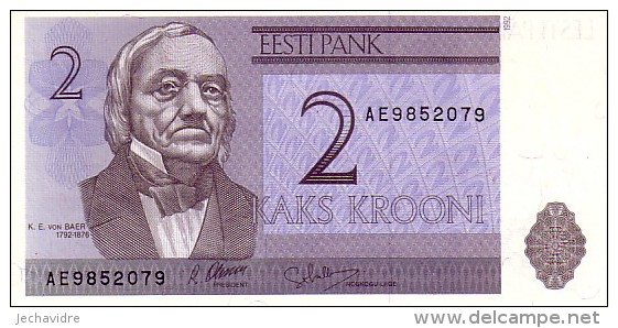 ESTONIE  2 Krooni  Daté De 1992   Pick 70 A           ***** BILLET  NEUF ***** - Estland