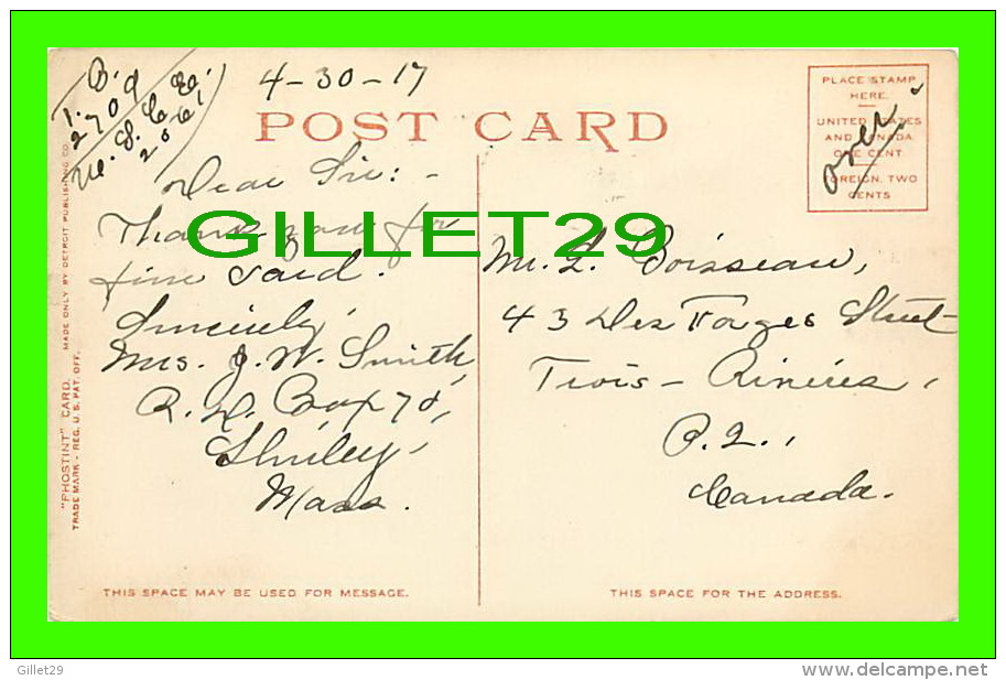 BROOKLYN, NEW YORK - WILLIAMSBURG BRIDGE - TRAVEL IN 1917 - COPR. GEO. P. HALL & SON - PHOSTINT CARD - - Brooklyn