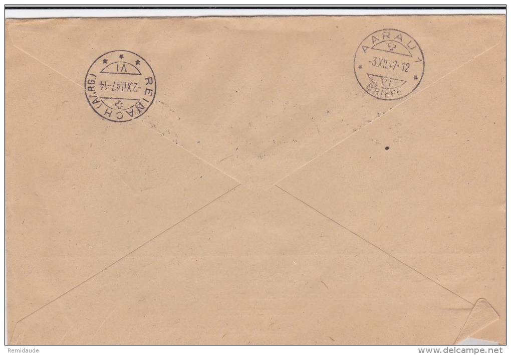 1947 - ENVELOPPE PUBLICITAIRE RECOMMANDEE De TILBURG Pour AARAU (SUISSE) - Briefe U. Dokumente