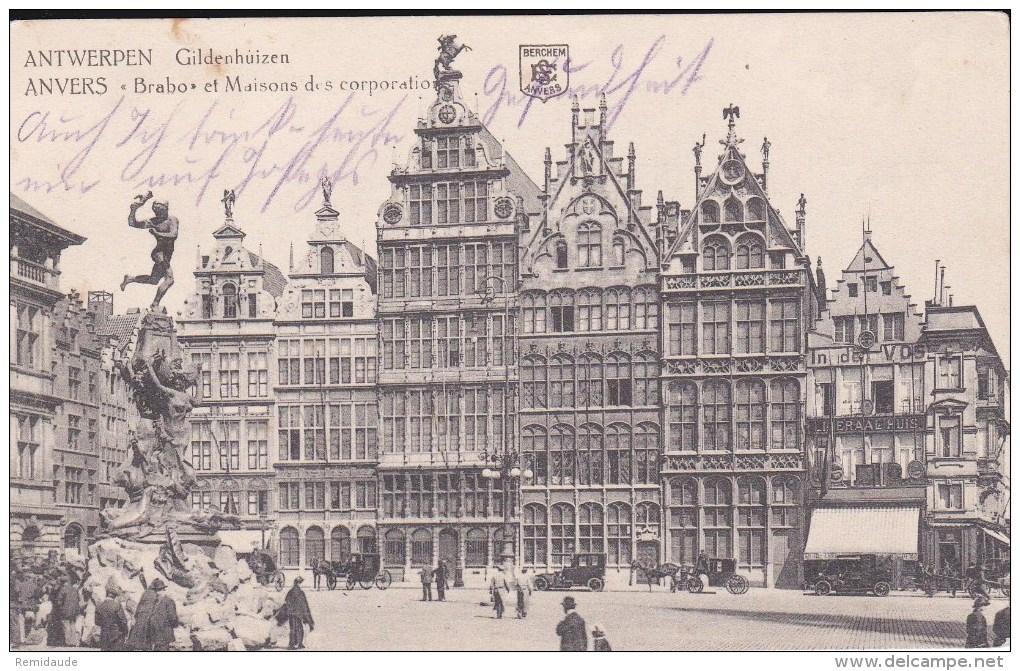 BELGIQUE OCCUPATION ALLEMANDE - 1916 - CARTE POSTALE De La 1° KOMP. LANDST.INF.BAT. "AROLSON" à ANVERS - Duits Leger