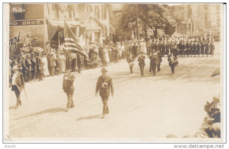 Salem Oregon, WWI Military Civil War(?) Veterans Parade, Street Scene C1910s Vintage Real Photo Postcard - Salem