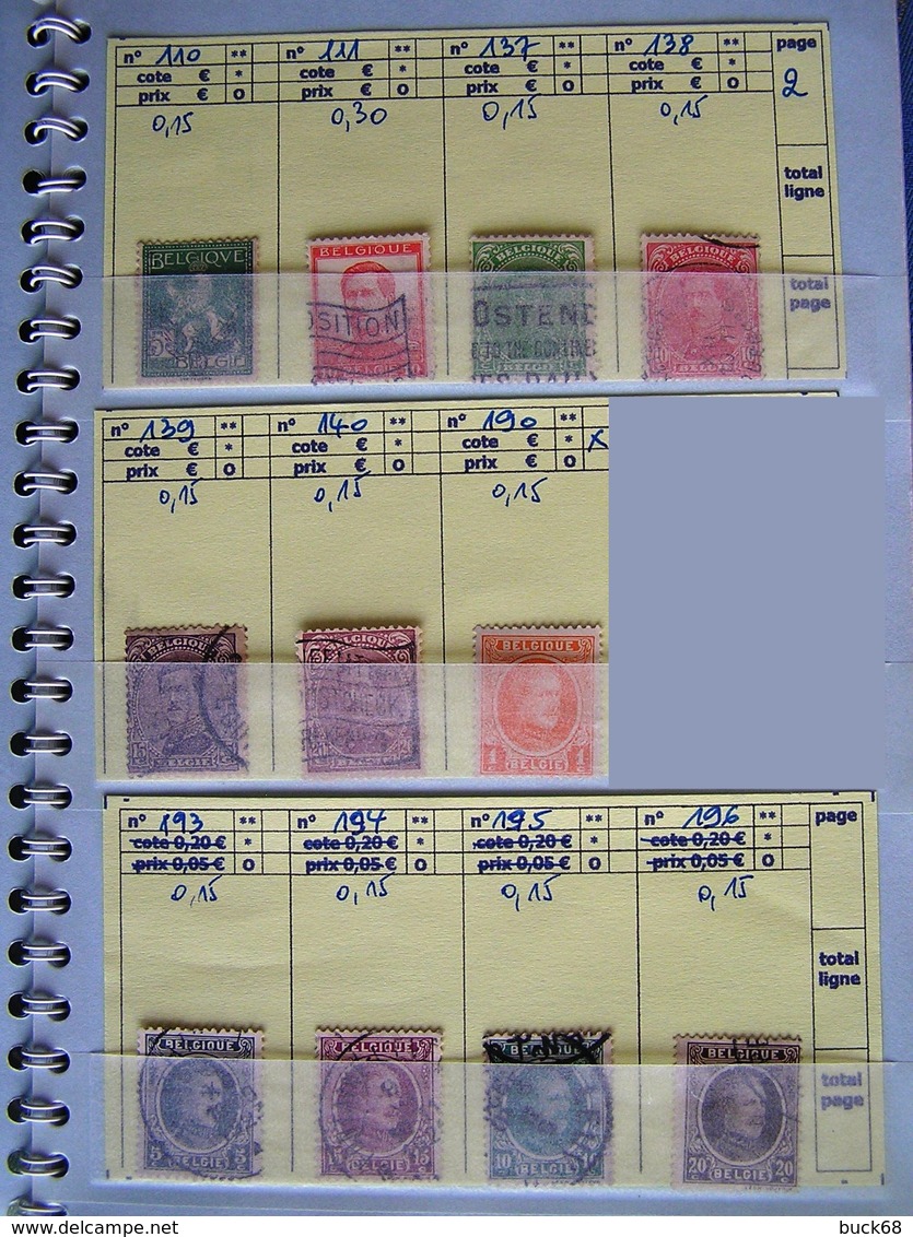 BELGIQUE BELGIUM BELGIE Lot  279 Timbres Stamps (o)/*/** (CV 193 Euros) - Sammlungen