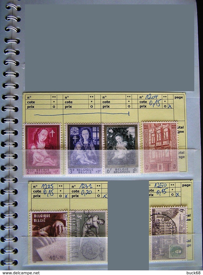 BELGIQUE BELGIUM BELGIE lot  279 timbres stamps (o)/*/** (CV 193 euros)