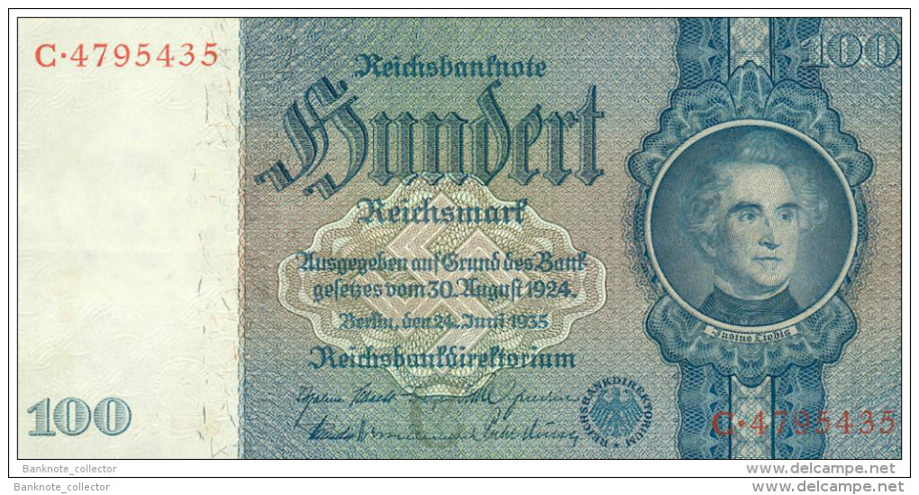 Deutschland, Germany - 100 Reichsmark, Ro. 176 A , ( Serie C/C ) 1936 - 1948 ! - 100 Reichsmark