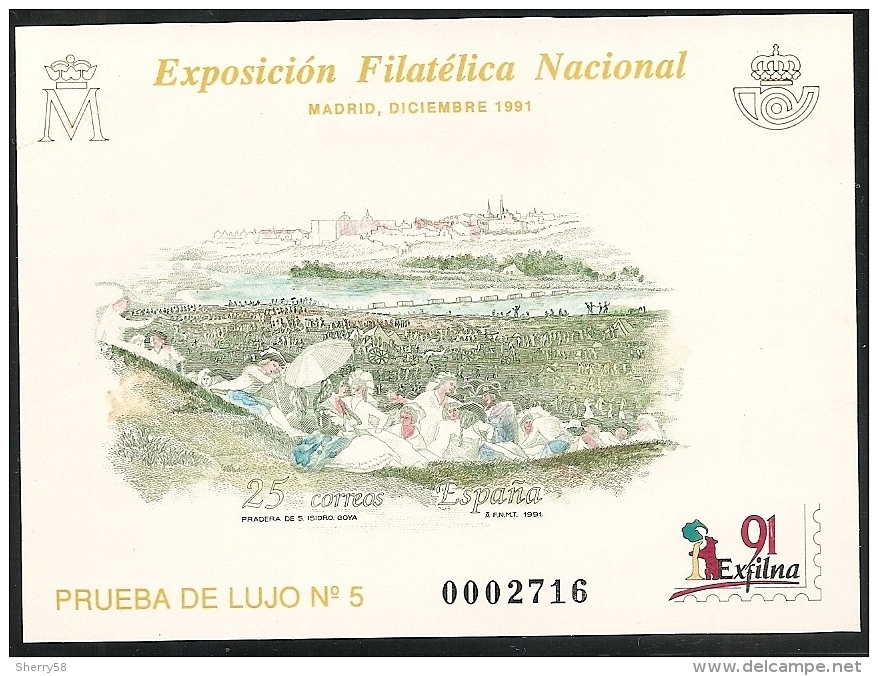 1991-PRUEBA Nº 24-EXFILNA'91.MADRID. LA PREDERA DE S. ISIDRO DE GOYA-NUEVO - Essais & Réimpressions