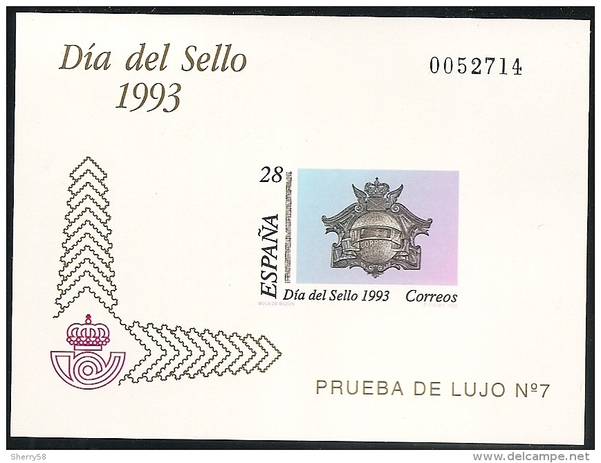 1993-PRUEBA Nº 28-DIA DEL SELLO.BUZÓN-NUEVO - Essais & Réimpressions