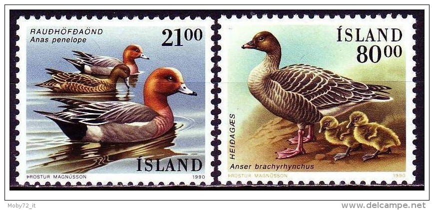 Islanda - 1990 - Nuovo/new - Uccelli - Mi N. 722/23 - Ungebraucht