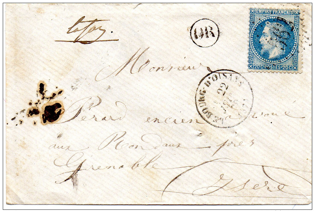 G C 562 LE BOURG D'OISANS Sur N° 29; LSC Du 22 Juin 1870 - 1849-1876: Classic Period