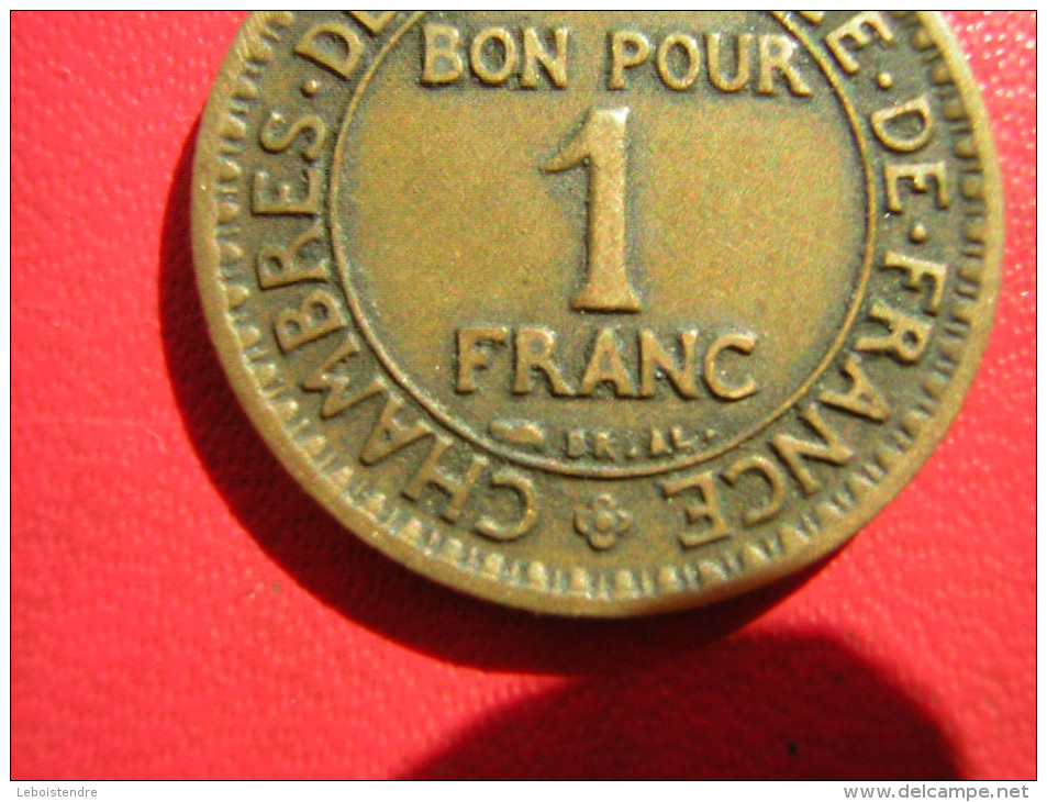 UNE PIECE BON POUR 1 FRANC  1923  CHAMBRES DE COMMERCEDE FRANCE - Altri & Non Classificati