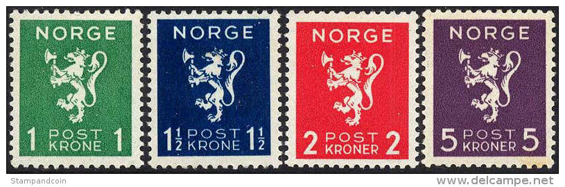 Norway #203-06 Mint Hinged Lion Set From 1940 - Nuovi