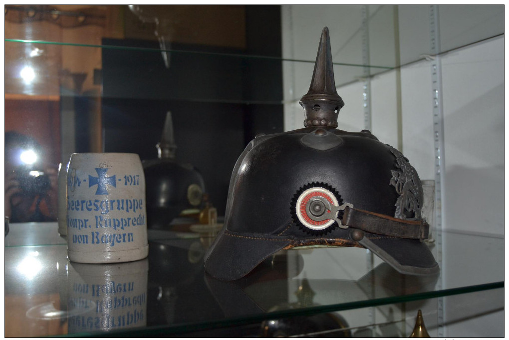 Beau Casque à Pointe Bavarois Chevaux Léger MD 1915. - Casques & Coiffures