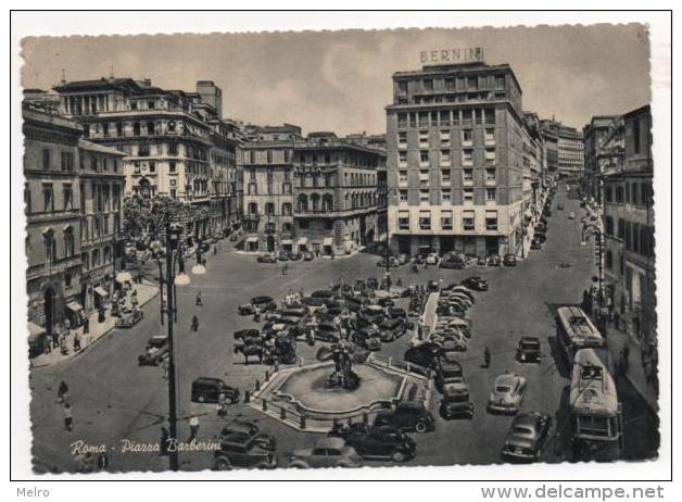 ITÁLIA - Roma Bella Cartolina Da Piazza Barbarini , Con Vecchie Auto. - Orte & Plätze