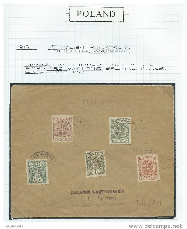 1919. REGISTERED EXHIBITION COVER. SET OF IMPER. MARKI STAMPS. - Storia Postale