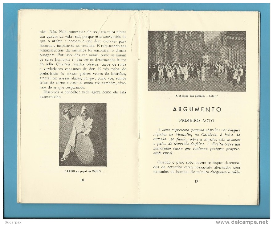 PALHAÇOS ( LEONCAVALLO ) Teatro De S. Carlos - 1946 - Colecção ÓPERA N.º 7 - With AUTOGRAPH - See Scans - Theater