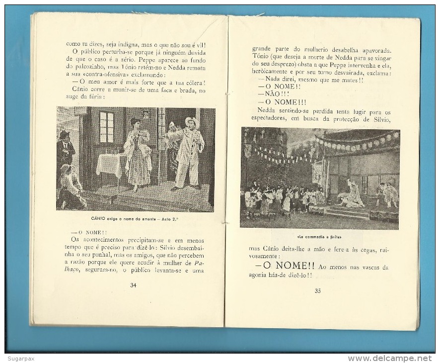 PALHAÇOS ( LEONCAVALLO ) Teatro De S. Carlos - 1946 - Colecção ÓPERA N.º 7 - With AUTOGRAPH - See Scans - Théâtre