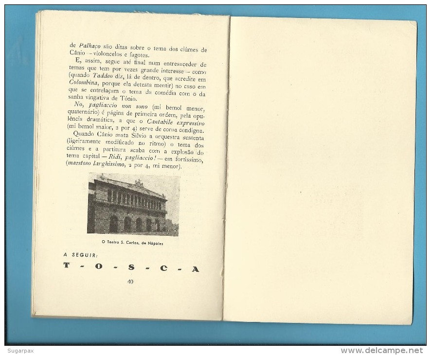 PALHAÇOS ( LEONCAVALLO ) Teatro de S. Carlos - 1946 - Colecção ÓPERA n.º 7 - With AUTOGRAPH - See Scans