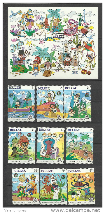 Walt Disney ** MNH  Bélize 743/51 + BF 63 Trente Ans Disneyland - Disney