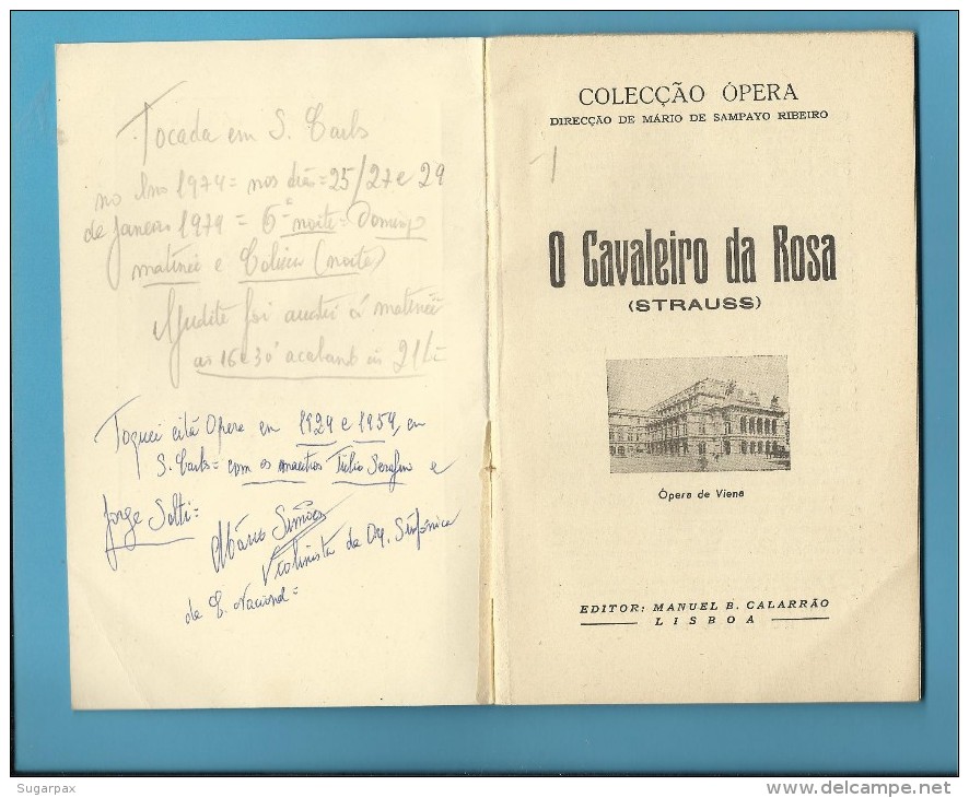 O CAVALEIRO DA ROSA ( STRAUSS ) - Ópera De Viena - 1954 - Colecção ÓPERA N.º 70 - With AUTOGRAPH - See Scans - Teatro