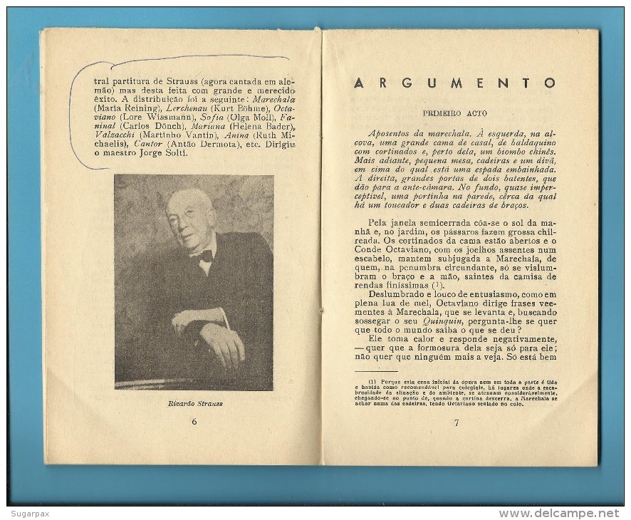 O CAVALEIRO DA ROSA ( STRAUSS ) - Ópera De Viena - 1954 - Colecção ÓPERA N.º 70 - With AUTOGRAPH - See Scans - Teatro