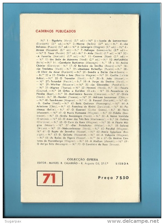 GIANNI SCHICCHI ( PUCCINI ) - Metropolitano De Nova York - 1955 - Colecção ÓPERA N.º 71 - See Scans - Théâtre