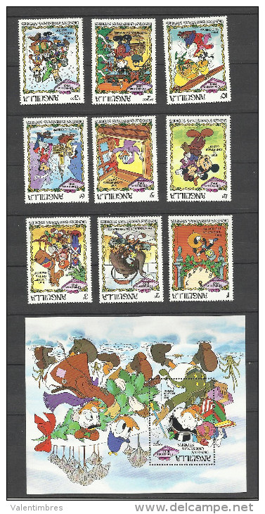 Walt Disney ** MNH Anguilla  506/14 + BF 52 - Disney