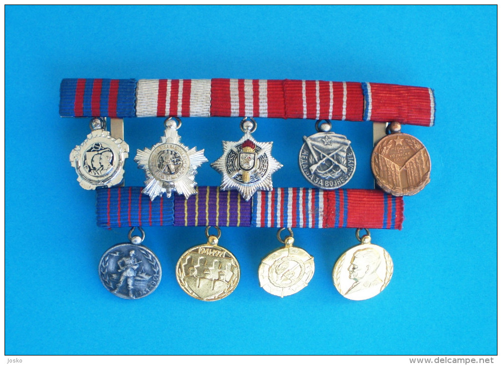 YUGOSLAVIA - CLUSTER OF 9. MINIATURES ( Miniature Of Order Or Medal ) * JNA Army * Jugoslawien Yoiugoslavie Jugoslavia - Sonstige & Ohne Zuordnung