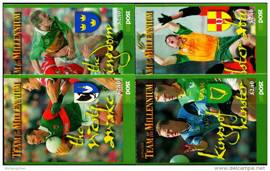 ER0092 Ireland 1999 Footballer 4 Booklet 8v MNH - Neufs