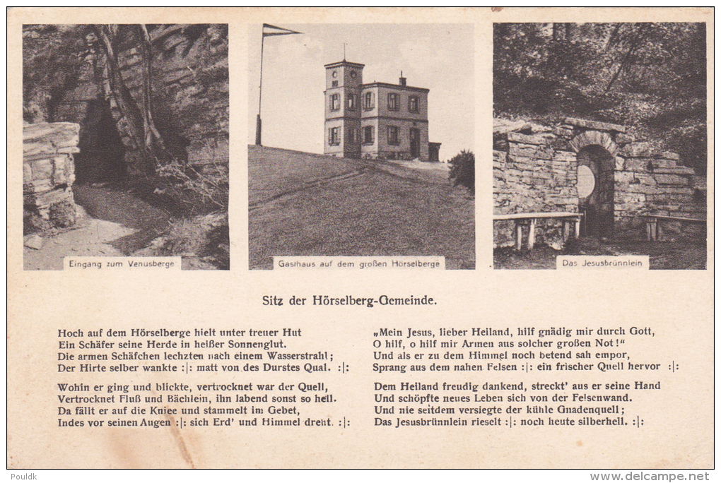 Liedpostkarte/Song Card:  Hoch Auf Dem Hörselberg, Hörselberg In Thüringer Rigi - Mint Card From Erfurt (G60-22) - Musica