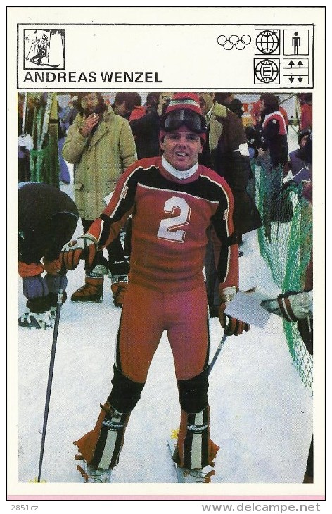 SPORT CARD No 67 - Skiing - Andreas Wenzel, 1981., Svijet Sporta, 10 X 15 Cm - Sports D'hiver