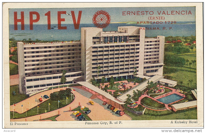 Panama City El Panama A Kirkeby Hotel QSL Card P. Used 1956 To Cuba  Correo Aereo - Panama