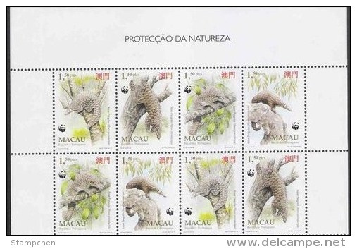 Half Sheet With Title-1995 Macau/Macao Pangolin Stamps Fauna WWF - Neufs