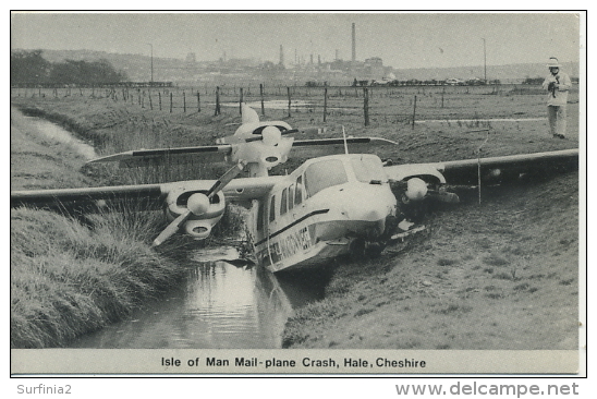 IOM - MAIL PLANE CRASH At HALE, CHESHIRE - Isle Of Man