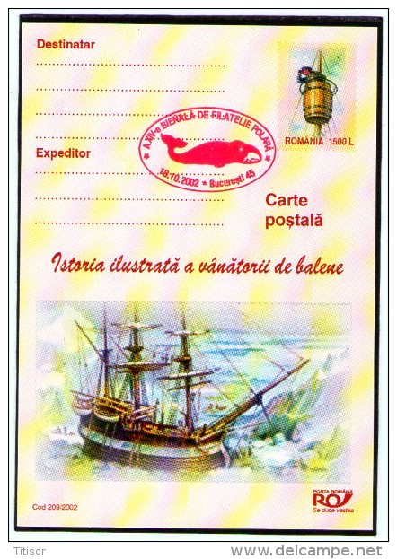 Whale 6 Postal Stationaries (red Ink). Bucuresti 2002. - Whales