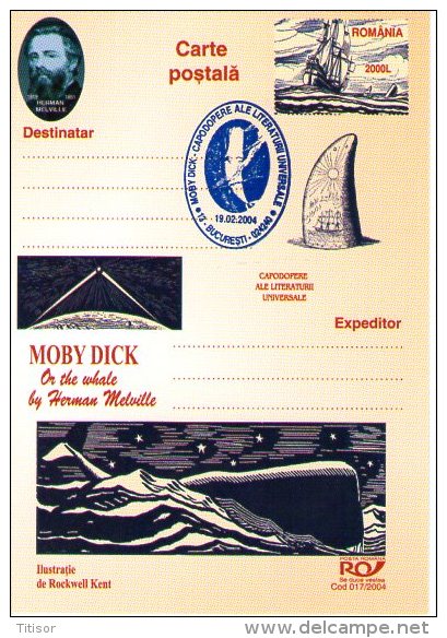 Whales - Moby Dick 9 postal stationaries (blue ink). Bucuresti 2004.
