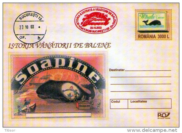 Whales 5 Postal Stationaries (red Ink). Bucuresti2003. - Balene