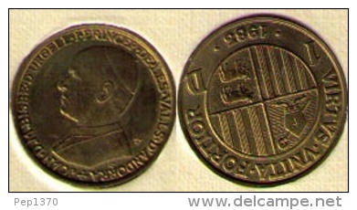 ANDORRA 1983 - MONEDA DE 1 DINER - Cu 67%  Zn 33% EN ESTUCHE ORIGINAL - Andorra