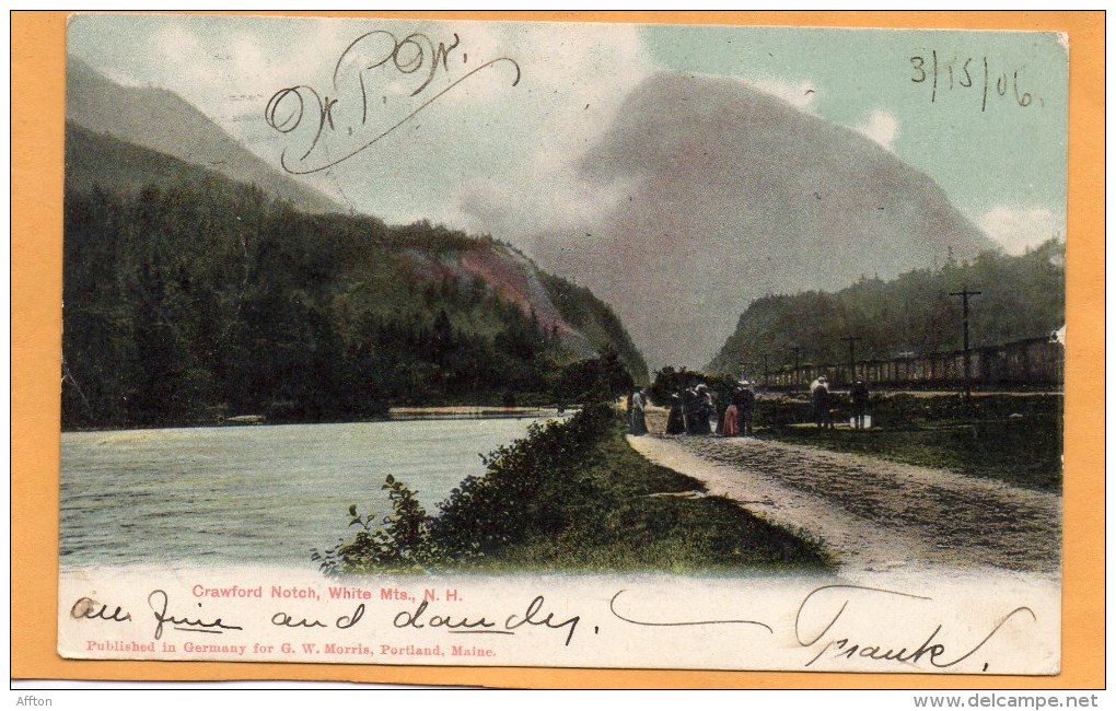 Crawford Noch White Mountains Railroad NH 1905 Postcard - White Mountains