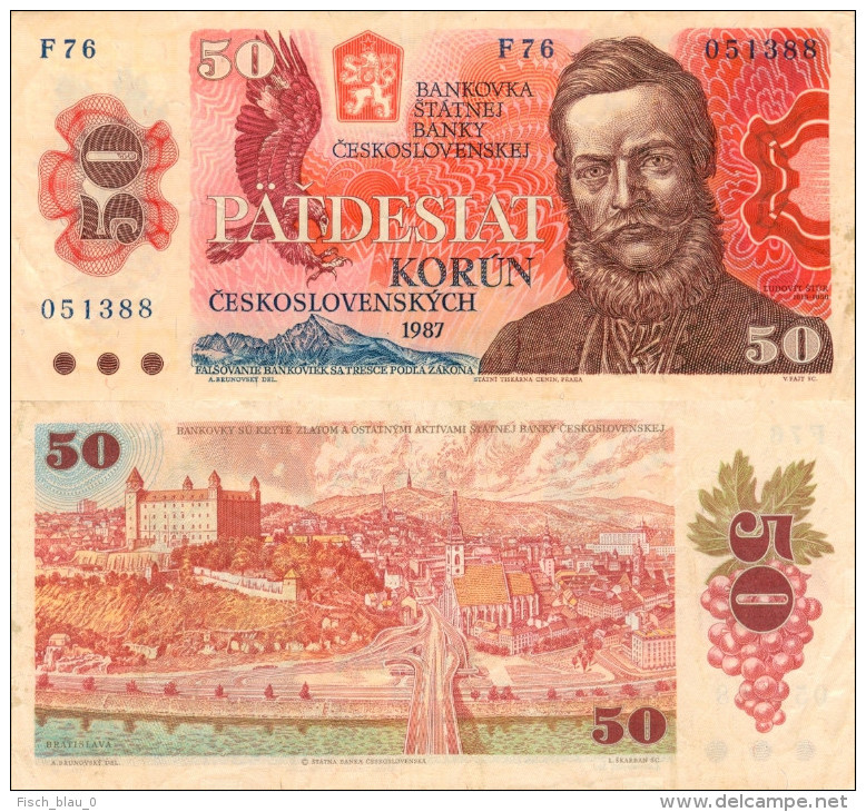 Banknote 50 Kronen Tschechoslowakei 1987 &#268;SSR Czechoslovakia &#268;eskoslovensko KCS Note Geldschein Korun Papierge - Tschechoslowakei